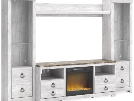 Signature Design by Ashley Willowton W267W4 4 pc Entertainment Center with Electric Fireplace Sale