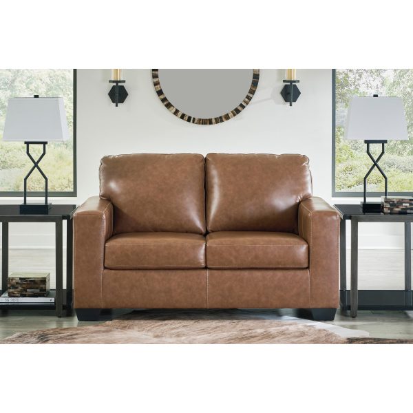 Signature Design by Ashley Bolsena Stationary Leather Match Loveseat 5560335C Discount