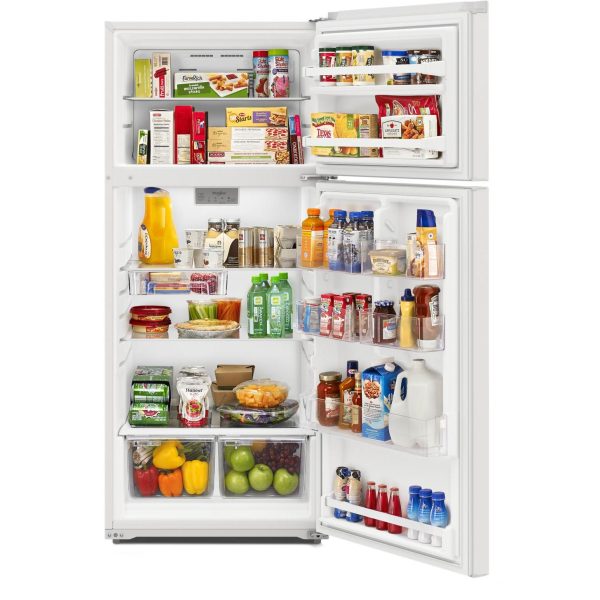 Whirlpool 28-inch, 16.6 cu. ft. Freestanding Top Freezer Refrigerator WRTX5028PW Online Hot Sale