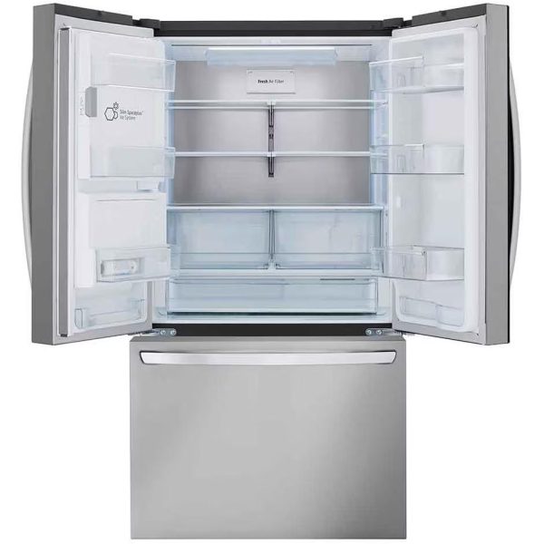 LG 36-inch, 26 cu. ft. Counter-Depth French 3-Door Refrigerator with Dual Ice Makers LRFXC2606S For Sale