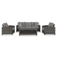 Signature Design by Ashley Oasis Court P335-081 Sofa Chairs Table Set Discount