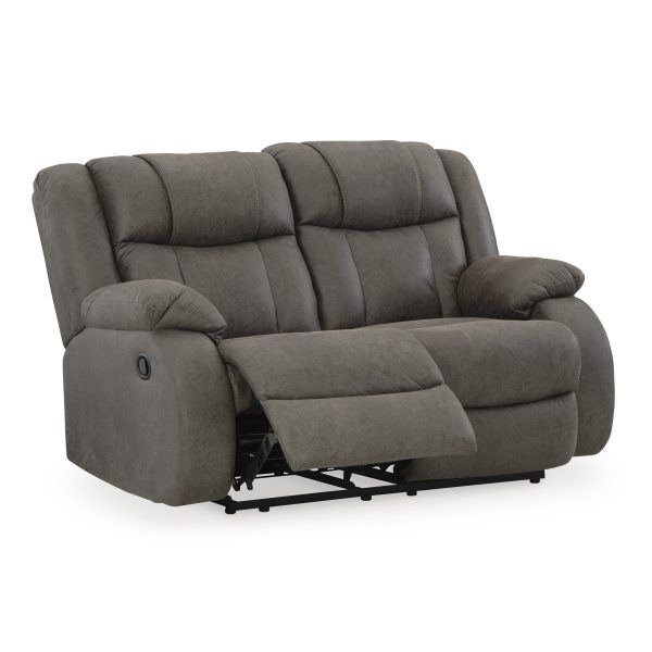 Signature Design by Ashley First Base Reclining Leather Look Loveseat 6880486C Online Sale