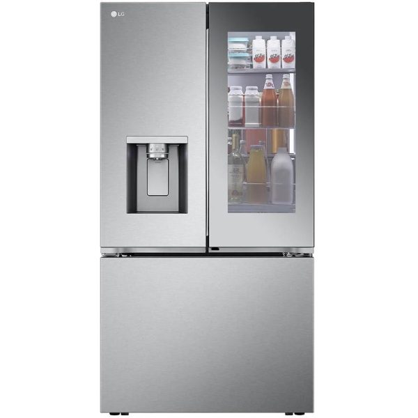 LG 36-inch, 26 cu. ft. Counter-Depth MAX™ French 3-Door Refrigerator with Mirror InstaView® LRYKC2606S For Discount