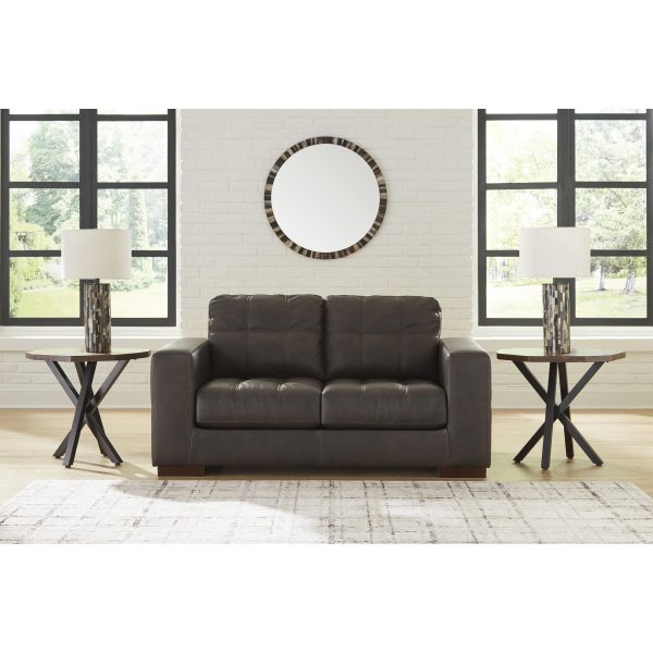 Signature Design by Ashley Luigi Stationary Leather Match Loveseat 5650635C Discount