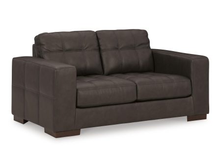 Signature Design by Ashley Luigi Stationary Leather Match Loveseat 5650635C Discount