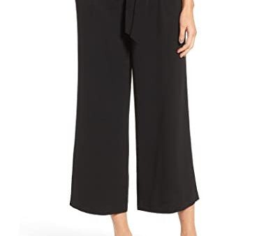 Famulily Pantalones largos de mujer para el tiempo libre, pantalones de pierna ancha, pantalones de talle alto, elegantes para mujer, monocolor, pantalones para el tiempo libre, con cinturón, Negro, XXL Reacondicionado Fashion