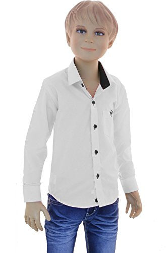 Gillsonz A7vDa 86Bis158 - Camisa para niños (fácil de planchar, manga larga, 10 colores), Blanco, 158 164 cm Reacondicionado Online Hot Sale