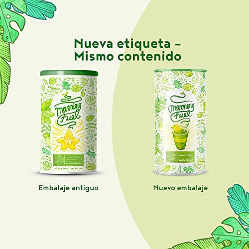 Proteina Vegana - Morning Fuel - Proteinas vegetal mezcla para desayuno de matcha y vainilla rica en nutrientes - Vitaminas B6 + B12 - 600 g en polvo Embalaje Deteriorado Sale