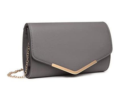 Miss Lulu Mini bolso cruzado para mujer, bolso de hombro con cadena, sobre, bolso, puede contener tabletas de 8.3 pies, adecuado para fiestas, bodas, banquetes, regalo, Gray, Bolsos de mano Reacondicionado Supply