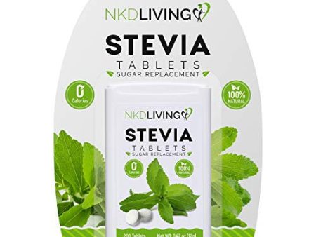 Tabletas Edulcorantes Living Stevia Pure de NKD - 200 Tabletas - No amargas Embalaje Deteriorado For Cheap