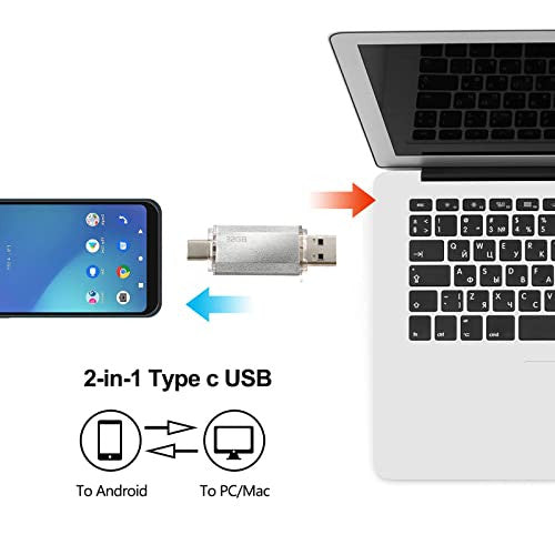 Tipo C Memoria 2 en 1 USB 32gb, Pen Drive USB C 32 GB Tipo C Y USB 2.0 Memoria Flash 32gb para Smartphones Android Windows Pc Tabletas Almacenamiento Datos Externo Etc (Plata) Reacondicionado Online